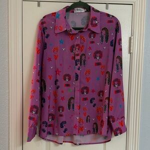 Vibrant Women's Button Down Shirt - Purple